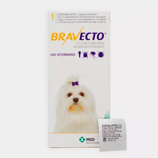 Comprimido antipulgas Bravecto para perros de 2 a 4.5 kg